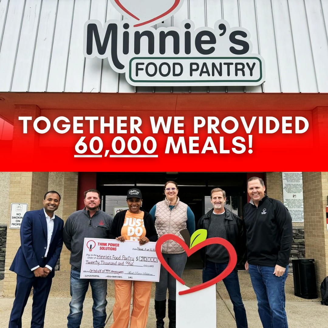 We along with our employees donated $20,000 to Minnie's Food Pantry to provide 60,000 meals to the local community.
