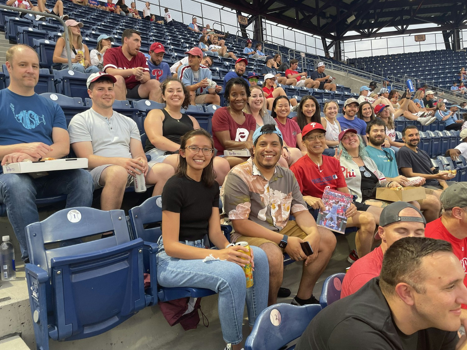 Cabaletta Crew members attending a Phillies baseball game outing.