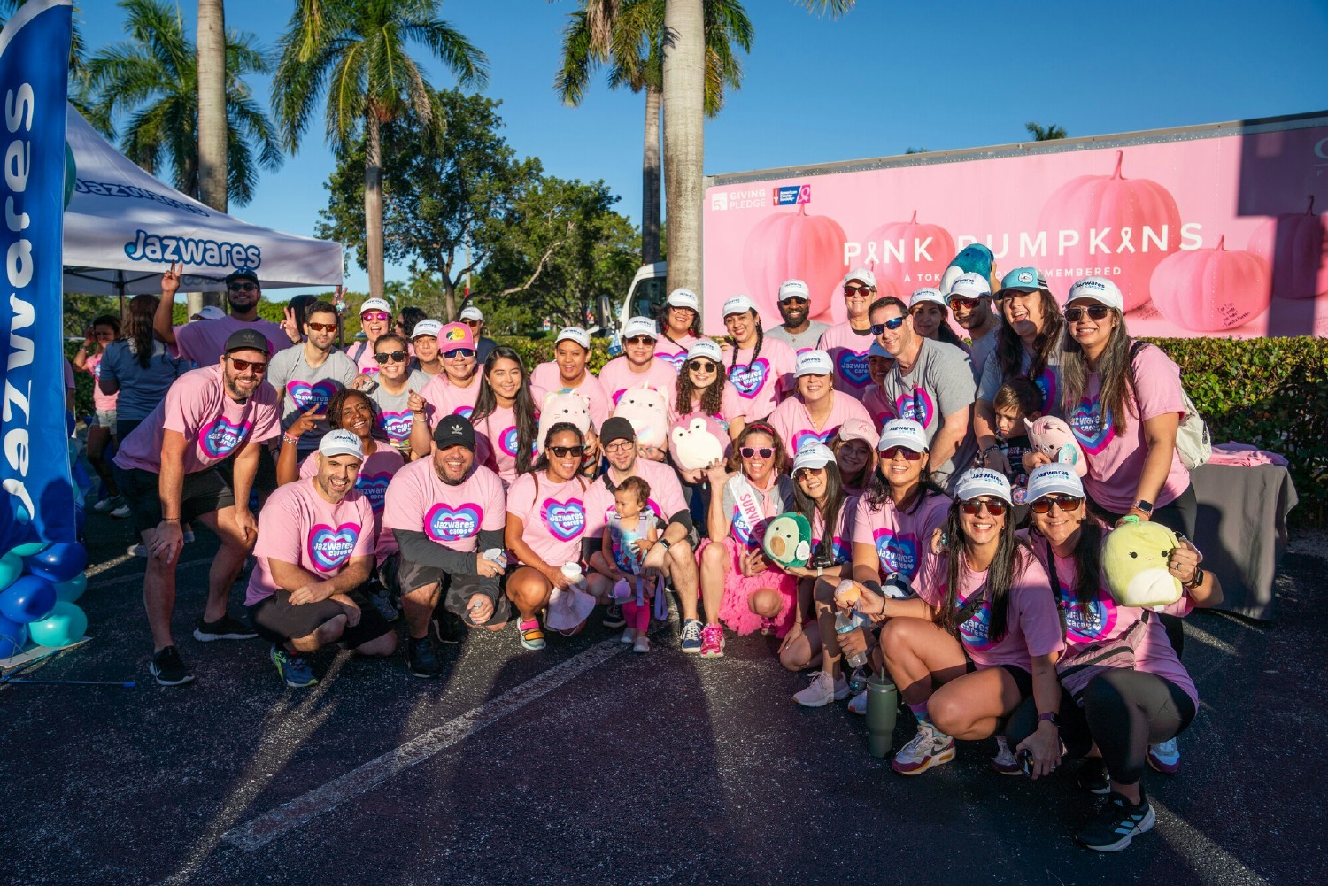 Jazwares employees attended the American Cancer Society Making Strides Against Breast Cancer 5k in Sunrise, Florida