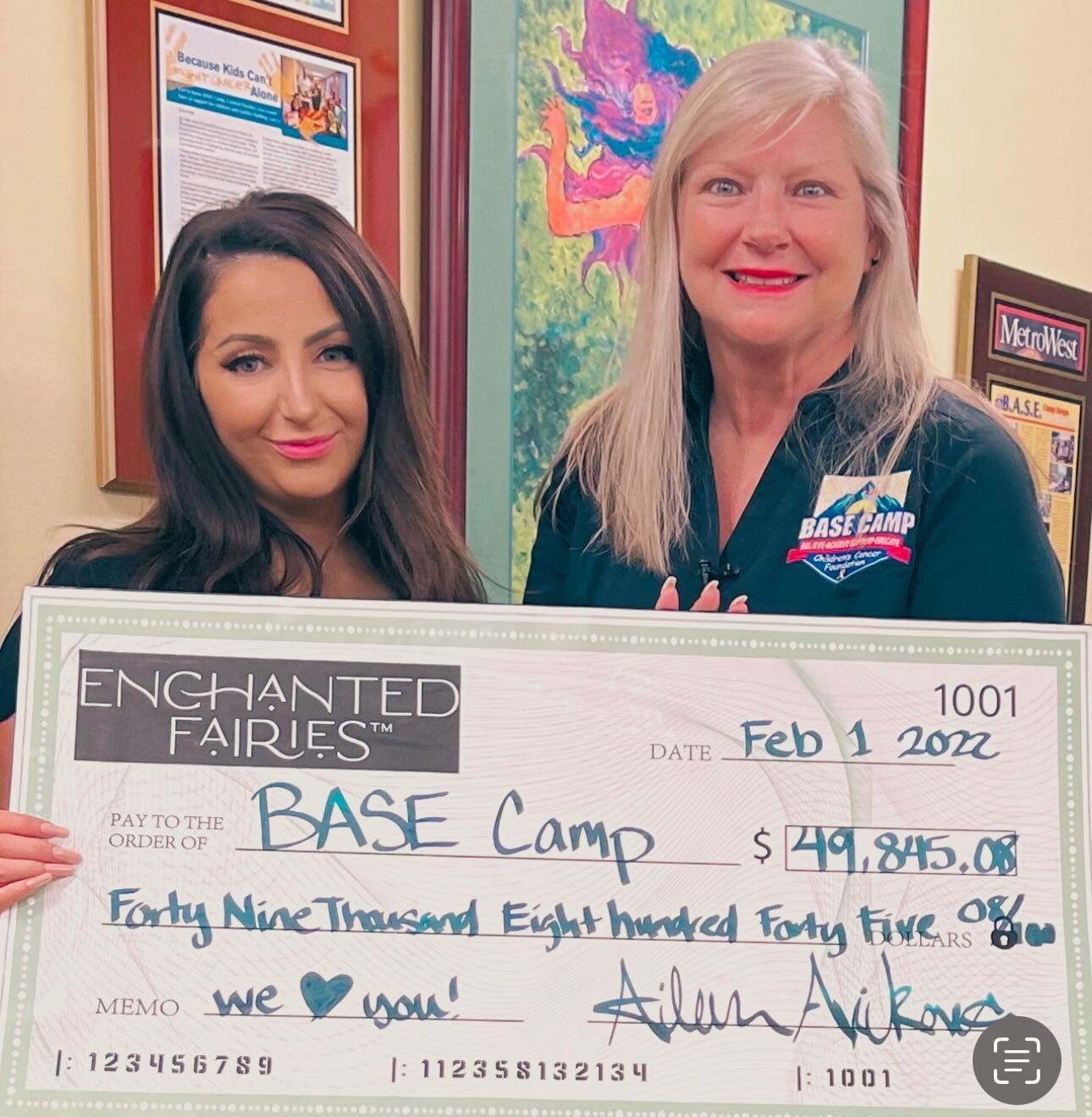 $49k Donation to BASE Camp Charity